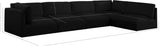 Ease Black Polyester Fabric Modular Sectional 696Black-Sec5B Meridian Furniture