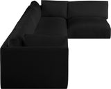 Ease Black Polyester Fabric Modular Sectional 696Black-Sec5B Meridian Furniture