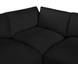 Ease Black Polyester Fabric Modular Sectional 696Black-Sec5B Meridian Furniture