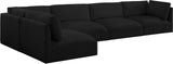 Ease Black Polyester Fabric Modular Sectional 696Black-Sec5B Meridian Furniture