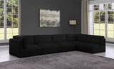 Ease Black Polyester Fabric Modular Sectional 696Black-Sec5B Meridian Furniture