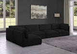 Ease Black Polyester Fabric Modular Sectional 696Black-Sec5B Meridian Furniture