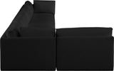 Ease Black Polyester Fabric Modular Sectional 696Black-Sec5B Meridian Furniture