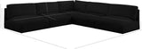 Ease Black Polyester Fabric Modular Sectional 696Black-Sec5C Meridian Furniture