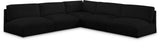 Ease Black Polyester Fabric Modular Sectional 696Black-Sec5C Meridian Furniture