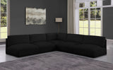 Ease Black Polyester Fabric Modular Sectional 696Black-Sec5C Meridian Furniture