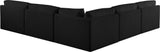 Ease Black Polyester Fabric Modular Sectional 696Black-Sec5C Meridian Furniture