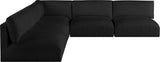 Ease Black Polyester Fabric Modular Sectional 696Black-Sec5C Meridian Furniture