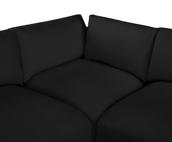 Ease Black Polyester Fabric Modular Sectional 696Black-Sec5C Meridian Furniture