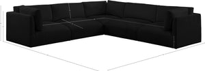 Ease Black Polyester Fabric Modular Sectional 696Black-Sec5D Meridian Furniture
