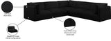 Ease Black Polyester Fabric Modular Sectional 696Black-Sec5D Meridian Furniture