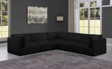 Ease Black Polyester Fabric Modular Sectional 696Black-Sec5D Meridian Furniture