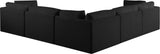 Ease Black Polyester Fabric Modular Sectional 696Black-Sec5D Meridian Furniture