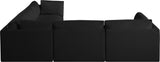 Ease Black Polyester Fabric Modular Sectional 696Black-Sec5D Meridian Furniture