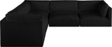 Ease Black Polyester Fabric Modular Sectional 696Black-Sec5D Meridian Furniture