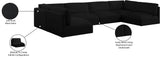 Ease Black Polyester Fabric Modular Sectional 696Black-Sec6A Meridian Furniture