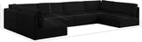 Ease Black Polyester Fabric Modular Sectional 696Black-Sec6A Meridian Furniture