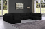 Ease Black Polyester Fabric Modular Sectional 696Black-Sec6A Meridian Furniture