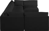 Ease Black Polyester Fabric Modular Sectional 696Black-Sec6A Meridian Furniture