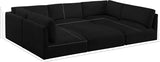 Ease Black Polyester Fabric Modular Sectional 696Black-Sec6B Meridian Furniture