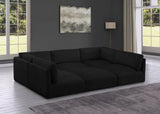 Ease Black Polyester Fabric Modular Sectional 696Black-Sec6B Meridian Furniture