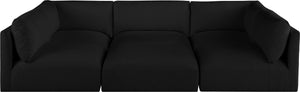 Ease Black Polyester Fabric Modular Sectional 696Black-Sec6B Meridian Furniture