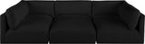 Ease Black Polyester Fabric Modular Sectional 696Black-Sec6B Meridian Furniture