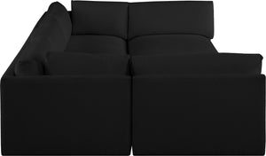 Ease Black Polyester Fabric Modular Sectional 696Black-Sec6B Meridian Furniture