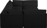 Ease Black Polyester Fabric Modular Sectional 696Black-Sec6B Meridian Furniture