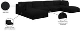 Ease Black Polyester Fabric Modular Sectional 696Black-Sec6C Meridian Furniture