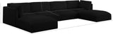 Ease Black Polyester Fabric Modular Sectional 696Black-Sec6C Meridian Furniture