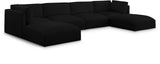 Ease Black Polyester Fabric Modular Sectional 696Black-Sec6C Meridian Furniture