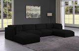 Ease Black Polyester Fabric Modular Sectional 696Black-Sec6C Meridian Furniture