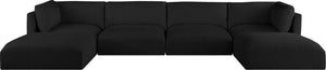 Ease Black Polyester Fabric Modular Sectional 696Black-Sec6C Meridian Furniture