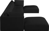 Ease Black Polyester Fabric Modular Sectional 696Black-Sec6C Meridian Furniture