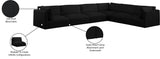 Ease Black Polyester Fabric Modular Sectional 696Black-Sec6D Meridian Furniture