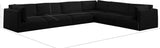 Ease Black Polyester Fabric Modular Sectional 696Black-Sec6D Meridian Furniture