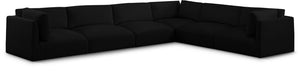 Ease Black Polyester Fabric Modular Sectional 696Black-Sec6D Meridian Furniture