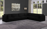 Ease Black Polyester Fabric Modular Sectional 696Black-Sec6D Meridian Furniture