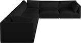 Ease Black Polyester Fabric Modular Sectional 696Black-Sec6D Meridian Furniture