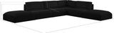 Ease Black Polyester Fabric Modular Sectional 696Black-Sec6E Meridian Furniture