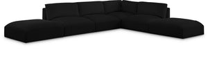 Ease Black Polyester Fabric Modular Sectional 696Black-Sec6E Meridian Furniture