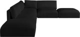 Ease Black Polyester Fabric Modular Sectional 696Black-Sec6E Meridian Furniture