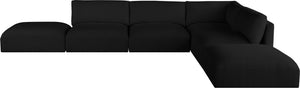 Ease Black Polyester Fabric Modular Sectional 696Black-Sec6E Meridian Furniture