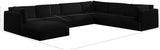 Ease Black Polyester Fabric Modular Sectional 696Black-Sec7A Meridian Furniture