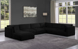 Ease Black Polyester Fabric Modular Sectional 696Black-Sec7A Meridian Furniture