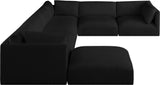 Ease Black Polyester Fabric Modular Sectional 696Black-Sec7A Meridian Furniture