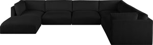 Ease Black Polyester Fabric Modular Sectional 696Black-Sec7A Meridian Furniture