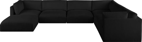 Ease Black Polyester Fabric Modular Sectional 696Black-Sec7A Meridian Furniture