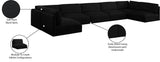 Ease Black Polyester Fabric Modular Sectional 696Black-Sec7B Meridian Furniture